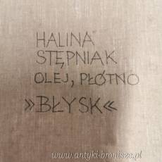 Olej na płótnie podpisany "Błysk" Halina Stępniak wys.77cm szer 57cm