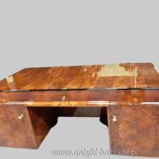 Biurko art deco dwustronne Polska lata 30te  orzech po renowacji