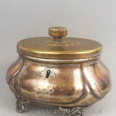 Cukiernica skrzynkowa owalna Warszawski plater Norblin & Co ok 1905r