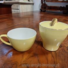 Cukiernica z porcelany + zolta filizanka Villeroy & Boch (Luxembourg) - poz. 5029