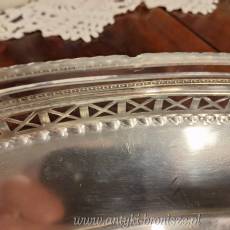 Patera Art Déco, plater sygn. ARGENTOR z krysztalowym wkladem - poz.4619