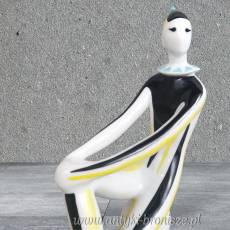 New Look Arlekin Klaun na piłce Zsolnay Török János Węgry lata 60/70te