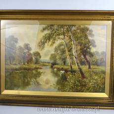 Pejzaż rzeczny “Thames Backwater Clieveden”  Sidney Yates Johnson Anglia XIX/XXw
