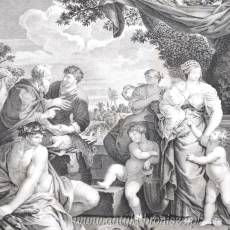 Grafika “Przymierze Jakuba z Lebanem” - Pietro da Cortona , Philippe Triere sculp. (francuski grawer (1756 - ok. 1815 ?)