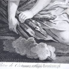 Grafika “Przymierze Jakuba z Lebanem” - Pietro da Cortona , Philippe Triere sculp. (francuski grawer (1756 - ok. 1815 ?)