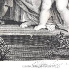 Grafika “Przymierze Jakuba z Lebanem” - Pietro da Cortona , Philippe Triere sculp. (francuski grawer (1756 - ok. 1815 ?)