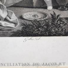 Grafika “Przymierze Jakuba z Lebanem” - Pietro da Cortona , Philippe Triere sculp. (francuski grawer (1756 - ok. 1815 ?)