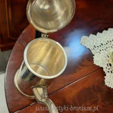 Dzbanek platerowy, z drewnianym uchwytem // H:30cm - poz. 1155