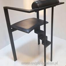 Krzesło Memphis “Trix” Karl Friedrich Förster KFF Design Niemcy lata 80 czarne metal/ skóra