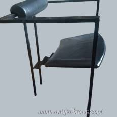 Krzesło Memphis “Trix” Karl Friedrich Förster KFF Design Niemcy lata 80 czarne metal/ skóra