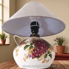 Lampa lampka szkło opalinowe, ręcznie malowane Francja lata 50te