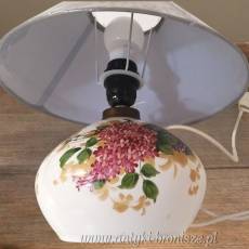 Lampa lampka szkło opalinowe, ręcznie malowane Francja lata 50te
