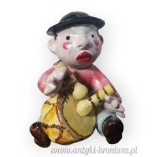 Figurka ceramiczna Chłopiec z bębnem unikat Walter Bosse Austria lata 20te