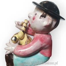 Figurka ceramiczna Chłopiec z bębnem unikat Walter Bosse Austria lata 20te