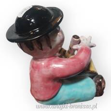 Figurka ceramiczna Chłopiec z bębnem unikat Walter Bosse Austria lata 20te