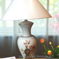 Porcelanowa lampa stołowa kwiaty Limoges Francja lata 70te