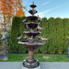 FONTANNA Z BRĄZU Z BAŻANTAMI 320 cm DUŻA kaskada