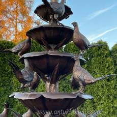 FONTANNA Z BRĄZU Z BAŻANTAMI 320 cm DUŻA kaskada
