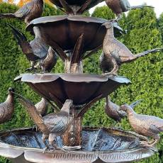 FONTANNA Z BRĄZU Z BAŻANTAMI 320 cm DUŻA kaskada