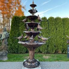 FONTANNA Z BRĄZU Z BAŻANTAMI 320 cm DUŻA kaskada