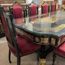 SALON BOULLE - DUŻY ZESTAW stół INTRARSJE