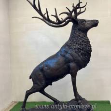 JELEŃ STOJACY WIELKA FIGURA Z BRĄZU GIGANT 260