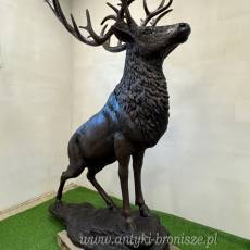 JELEŃ STOJACY WIELKA FIGURA Z BRĄZU GIGANT 260