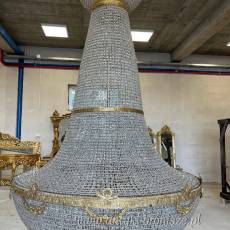 LAMPA ŻYRANDOL - KRYSZTAŁ- gruszka 350 cm duża fi 190 MEGA DUŻY