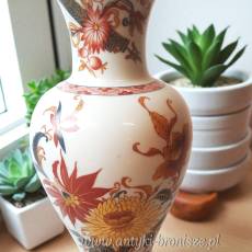 Porcelanowa lampa stołowa kwiaty Limoges Francja lata 70te