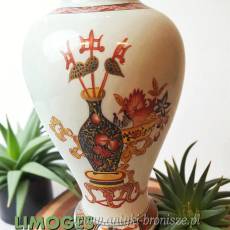 Porcelanowa lampa stołowa kwiaty Limoges Francja lata 70te