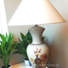 Porcelanowa lampa stołowa kwiaty Limoges Francja lata 70te