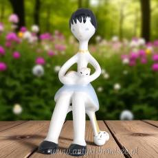 Dziewczynka z kotkiem lalki projekt Ősz Szabó Antónia Aquincum pikasy lata 60te