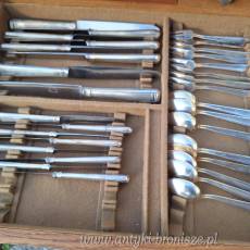 Sztucce platerowe "Art Déco", komplet dla 8 osob, sygnowane"ELLDEE 100 Germany" - poz. 6989