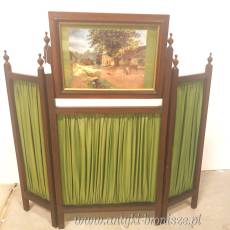 Drewniany składany parawan kominkowy Anglia lata 20/30te wys.71/85cm