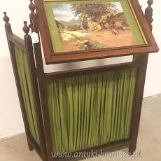 Drewniany składany parawan kominkowy Anglia lata 20/30te wys.71/85cm