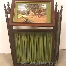 Drewniany składany parawan kominkowy Anglia lata 20/30te wys.71/85cm