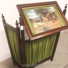 Drewniany składany parawan kominkowy Anglia lata 20/30te wys.71/85cm