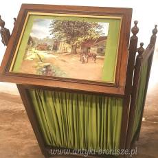 Drewniany składany parawan kominkowy Anglia lata 20/30te wys.71/85cm