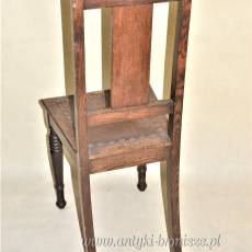 Krzesło secesyjne dębowe ok.1920r drewno/ skóra