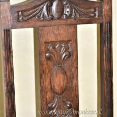 Krzesło secesyjne dębowe ok.1920r drewno/ skóra