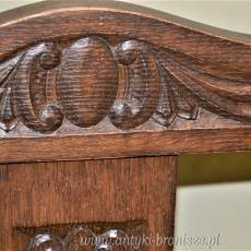 Krzesło secesyjne dębowe ok.1920r drewno/ skóra