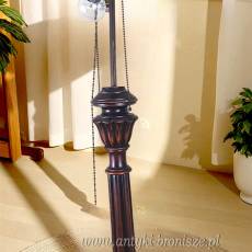 Lampa podłogowa drewniana mahoń Anglia lata 20te  188cm