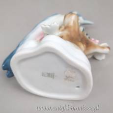 Dzięcioł niebieski Zsolnay Ferenc Őry Węgry lata 60te 17,5cm