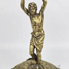 Świecznik figuralny brąz Fabryka Wolska Warszawa XIX/XXw