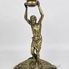 Świecznik figuralny brąz Fabryka Wolska Warszawa XIX/XXw