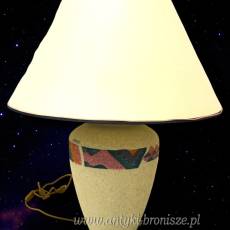 Vintage. Lampa stołowa z geometrycznym motywem podpisana F.Lanza wys. 50/70cm