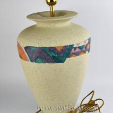 Vintage. Lampa stołowa z geometrycznym motywem podpisana F.Lanza wys. 50/70cm