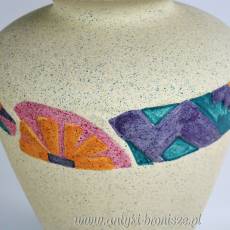 Vintage. Lampa stołowa z geometrycznym motywem podpisana F.Lanza wys. 50/70cm