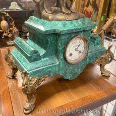 Zegar kominkowy z lampą, w stylu secesyjnym