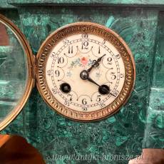 Zegar kominkowy z lampą, w stylu secesyjnym